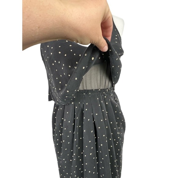 Aritzia Babaton 100% Silk Polka Dots Layered Women's Black Sleeveless Dress - Picture 4 of 8